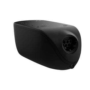 Normatec 3 Control Unit Black electronic device with a circular port on a white background